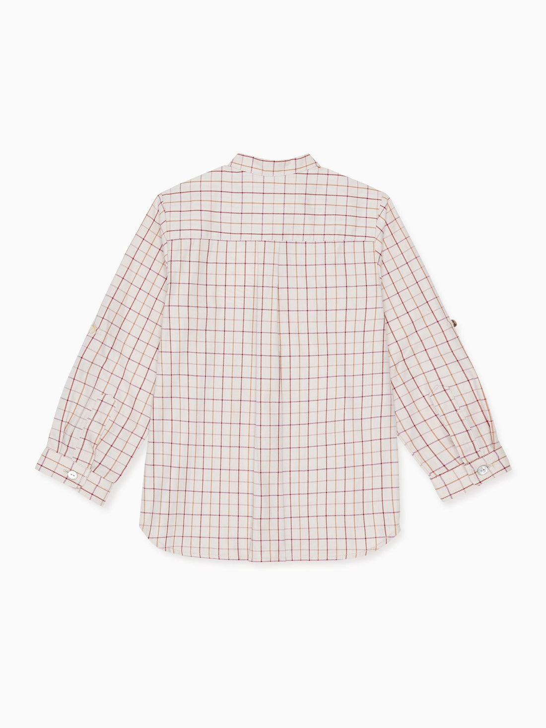 boys burgundy check jazmin shirt