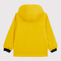 baby yellow hooded rain jacket