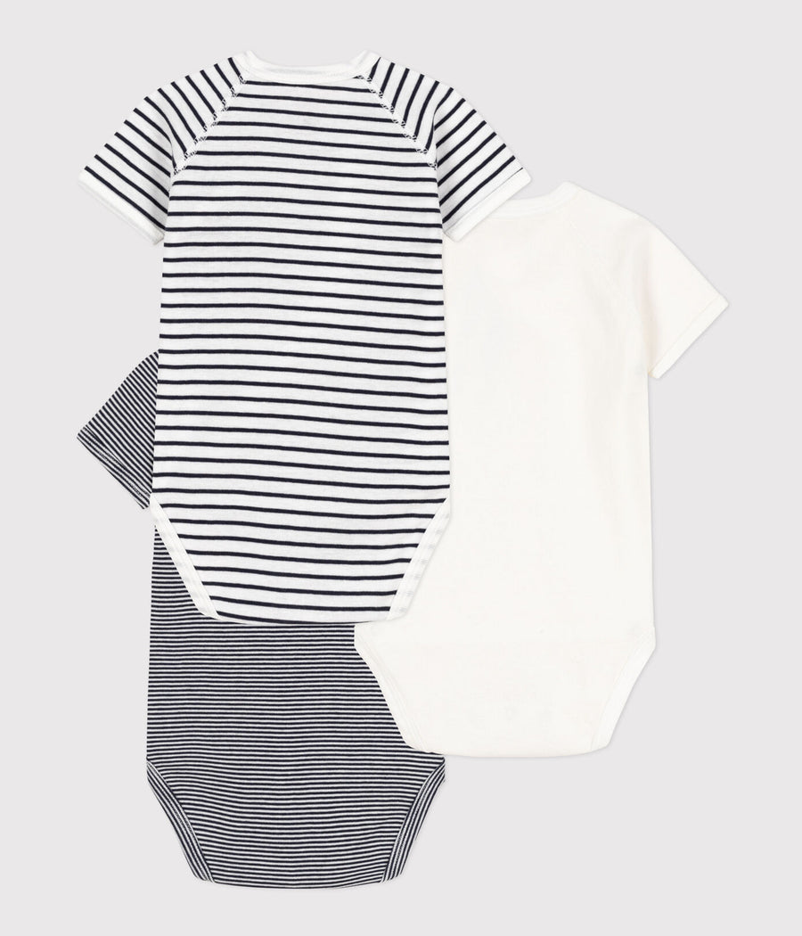 baby boy navy 3 pk ss crossover bodysuits
