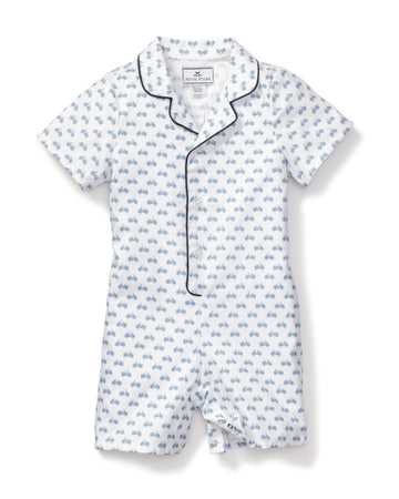 baby boy blue summer romper
