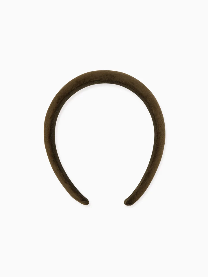 girls green velvet wide headband