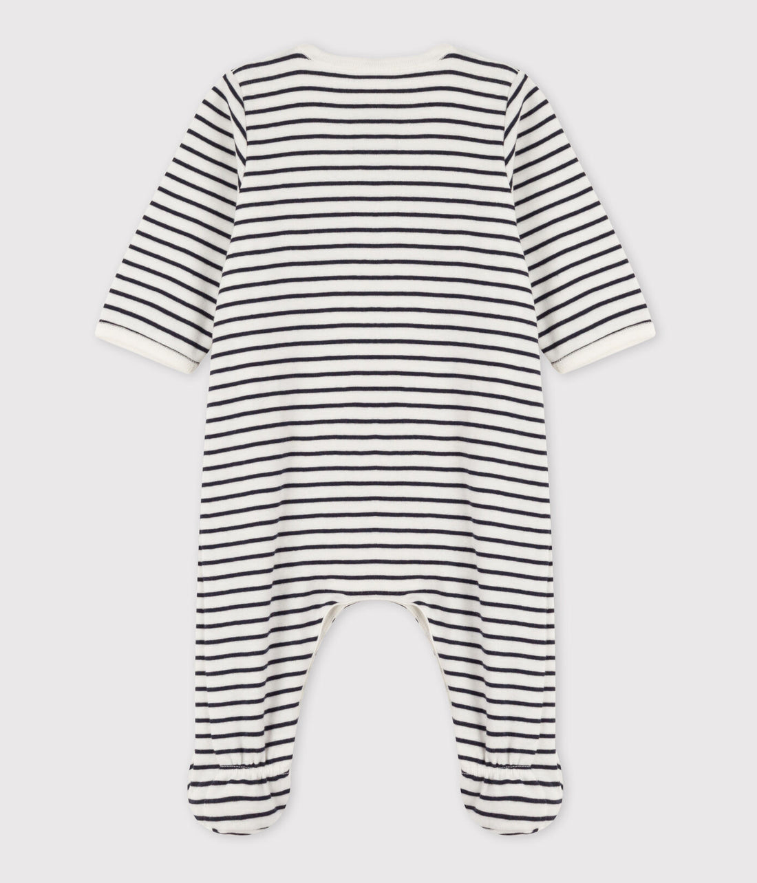 baby boy blue front snap stripe footie