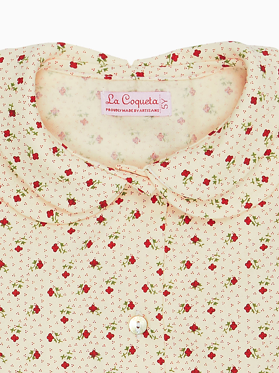 girls ivory floral ania shirt