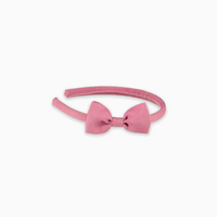 girls small bow headband dusty pink