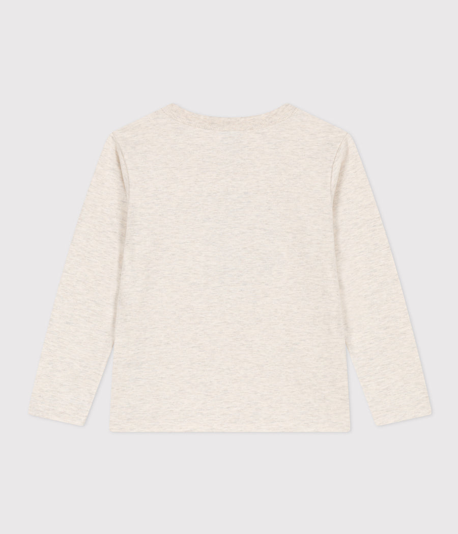 boys cream ls dog tee