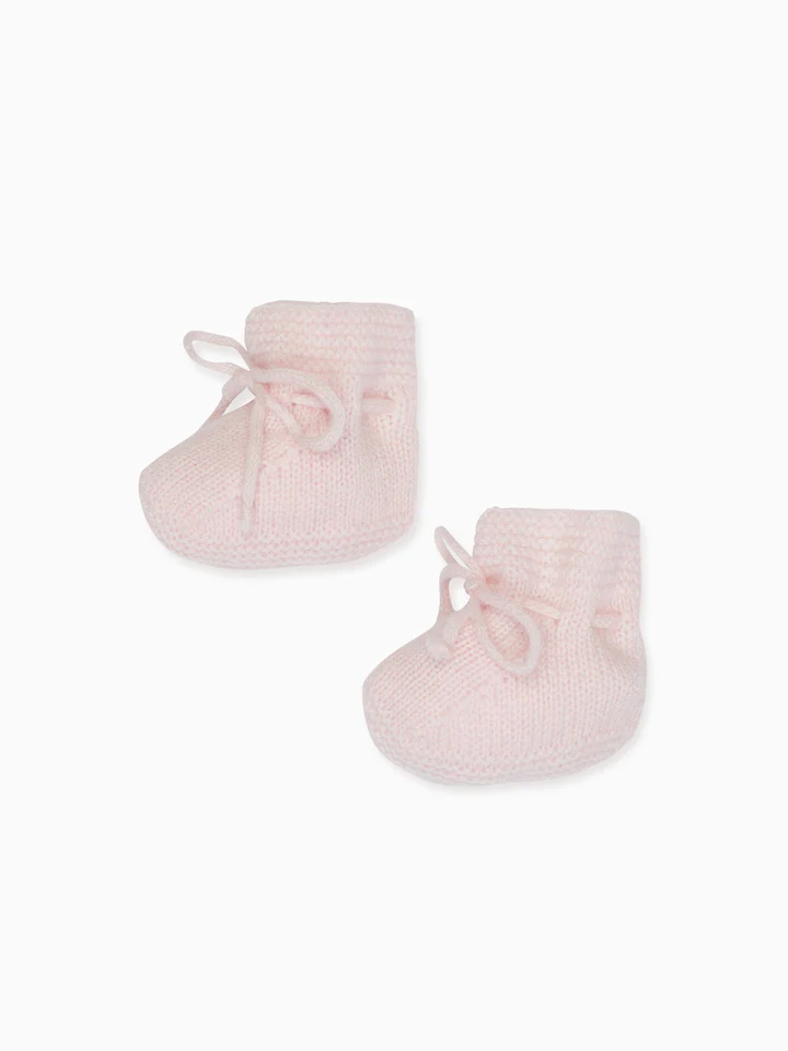 baby pink evita cashmere booties