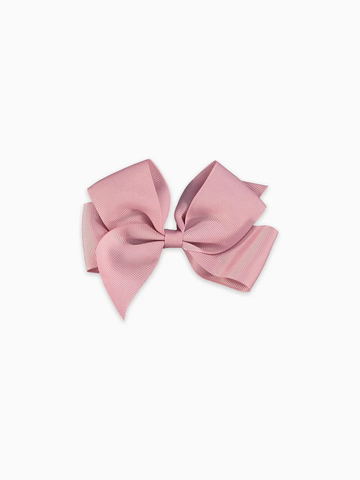 girls big bow clip dusty pink