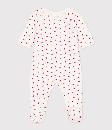 baby girl red velour side snap heart footie