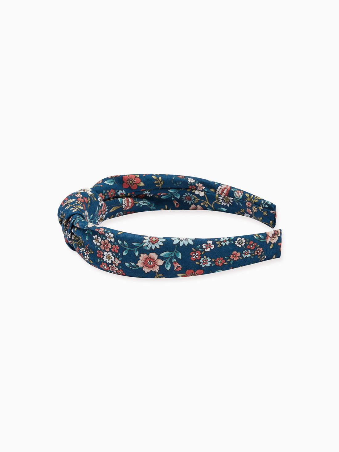 girls navy top knot headband