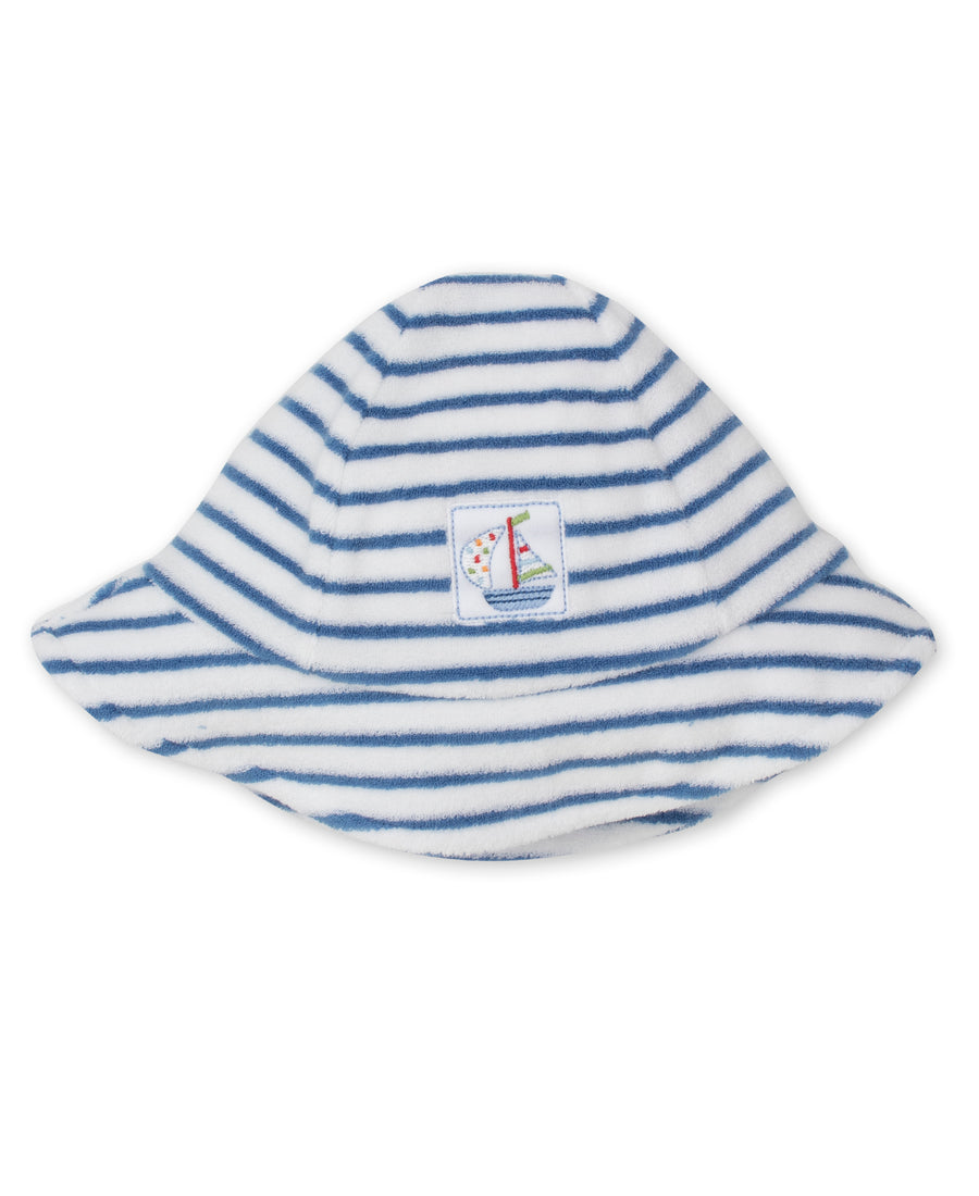 blue baby stripe terry sunhat