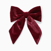 big velvet burgundy bow clip