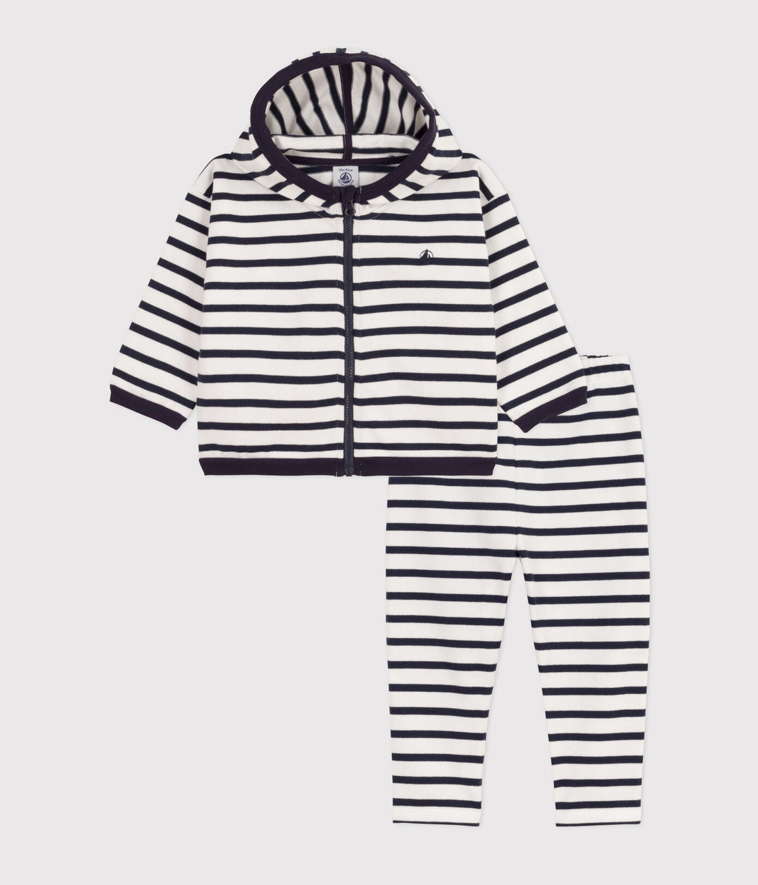 boys navy white 2pc hoodie & pant set