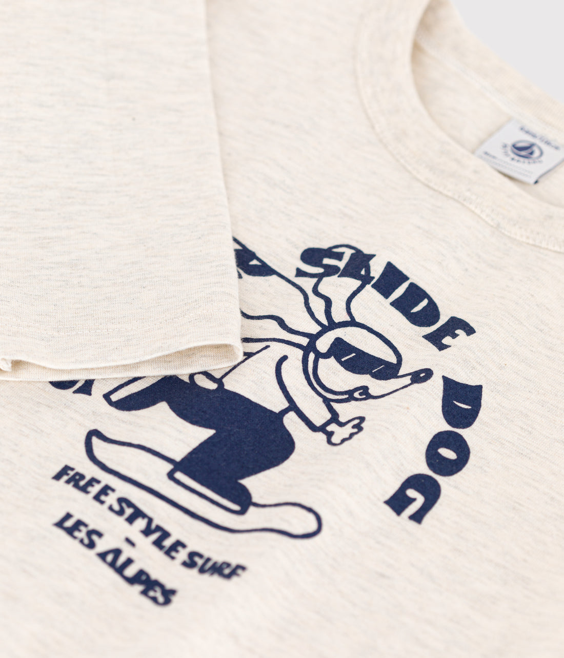 boys cream ls dog tee