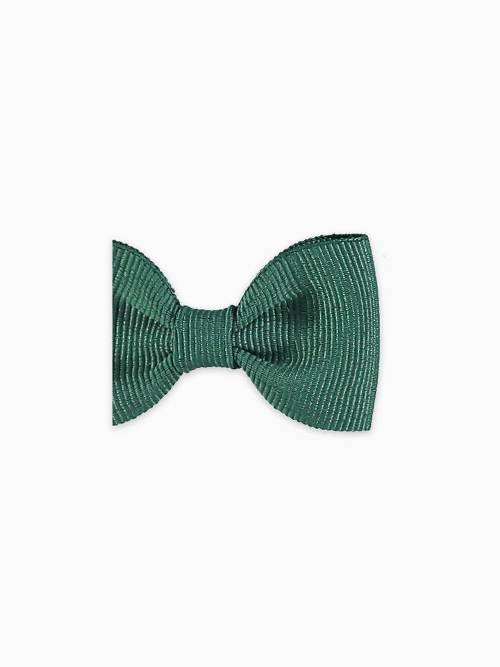 girls small bow clip C dark green