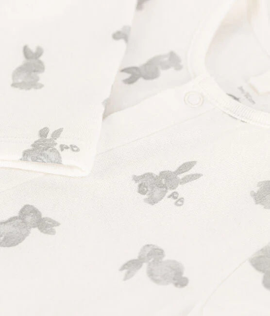front snap bunny footie