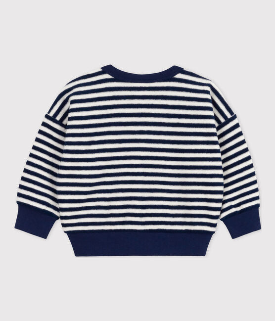 terry stripe sweatshirt