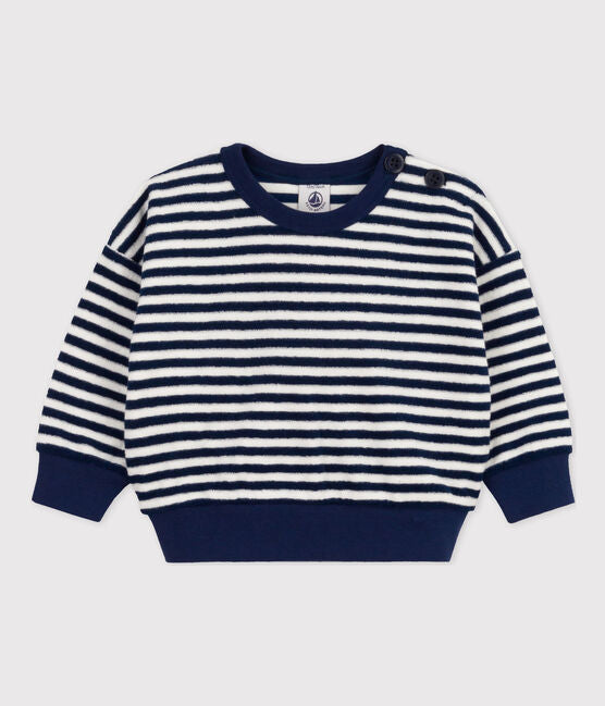 terry stripe sweatshirt