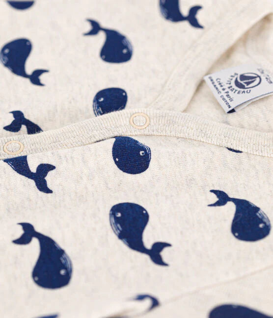 short sleeve whale romper