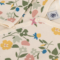 front snap flowers footie