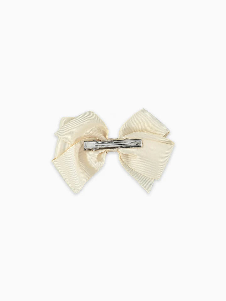 big bow clip off white