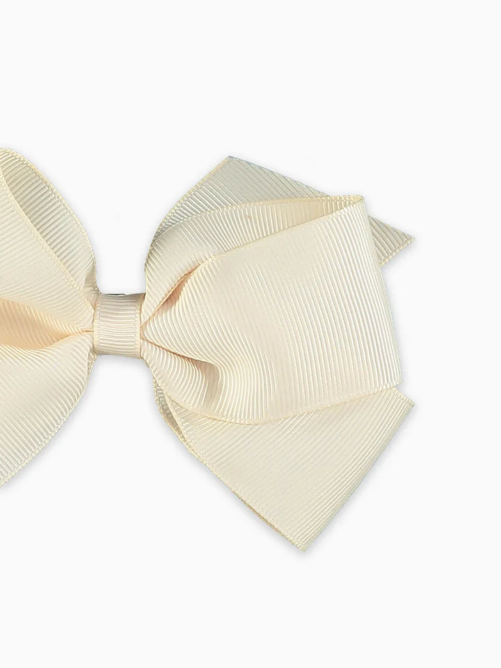 big bow clip off white