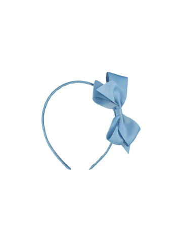 big bow headband dusty blue