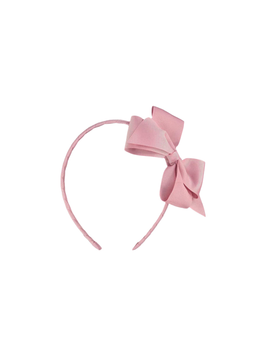big bow headband dusty pink