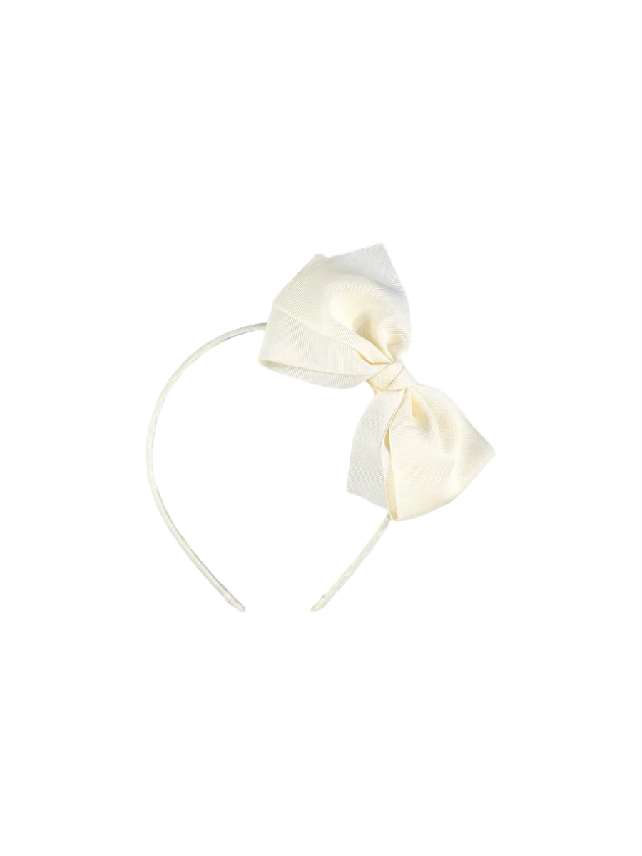 big bow headband white