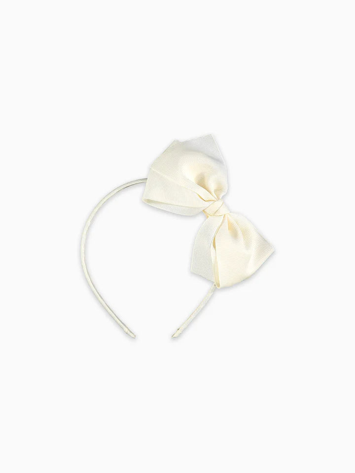 big bow headband off white