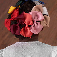 big bow clip off white