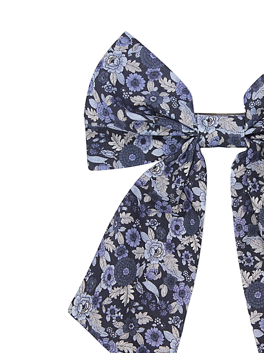 long bow clip navy floral