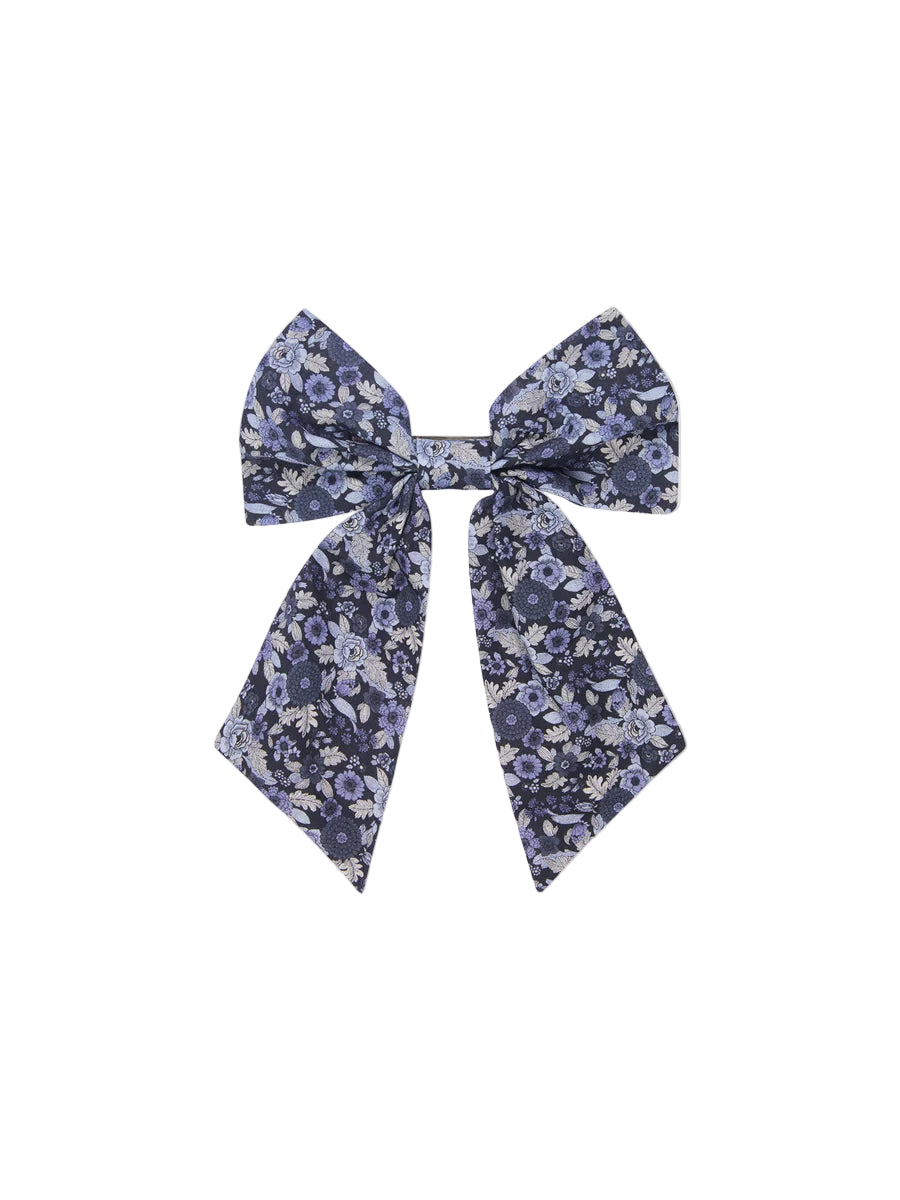 long bow clip navy floral
