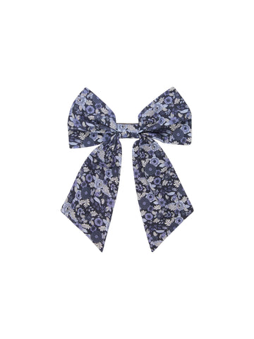 long bow clip navy floral