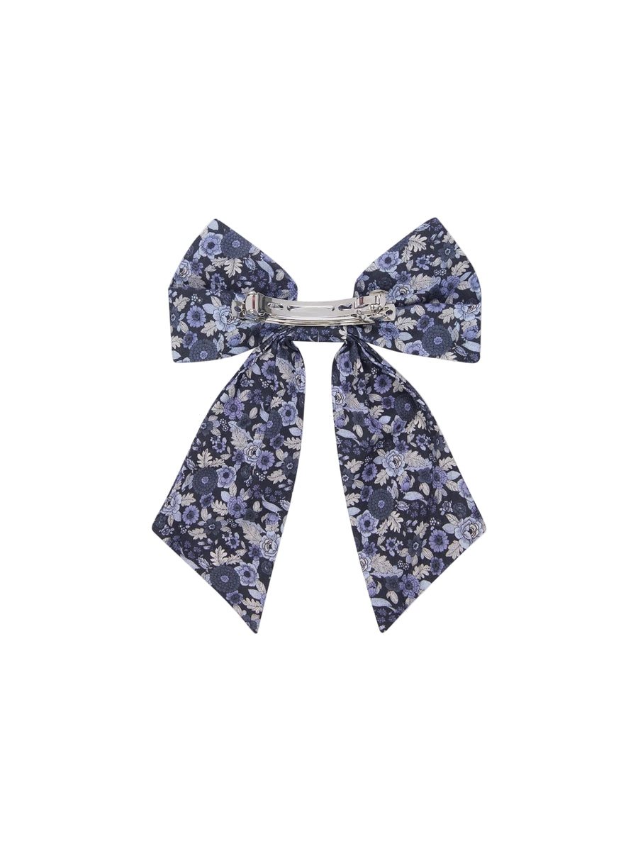 long bow clip navy floral
