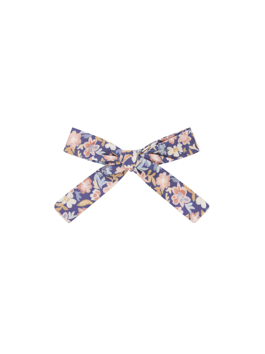 ribbon bow clip blue floral