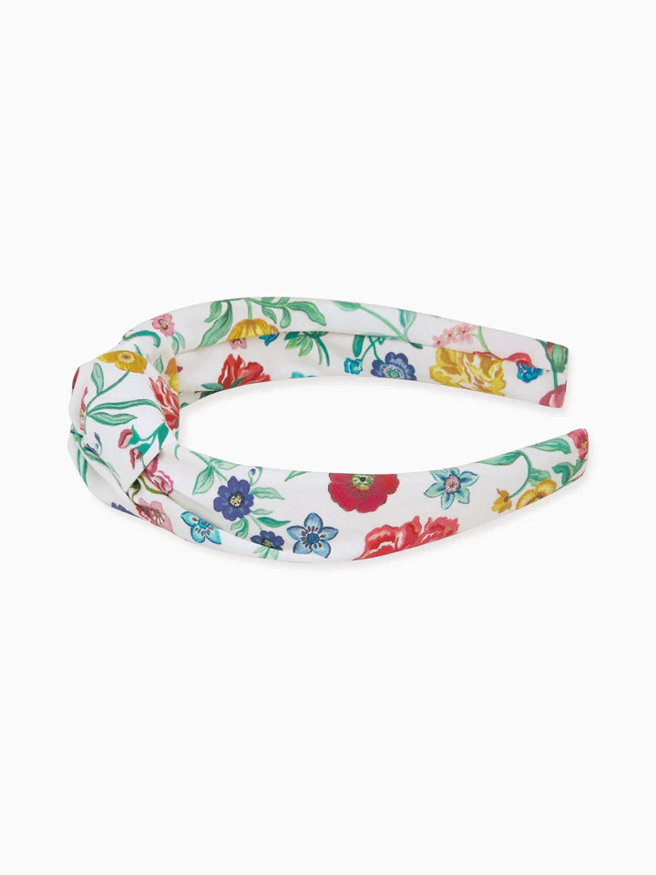 top knot headband ivory rose