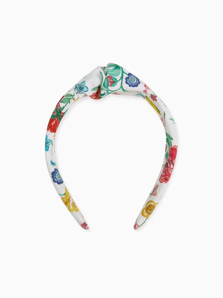 top knot headband ivory rose