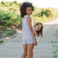 stripe terry short set