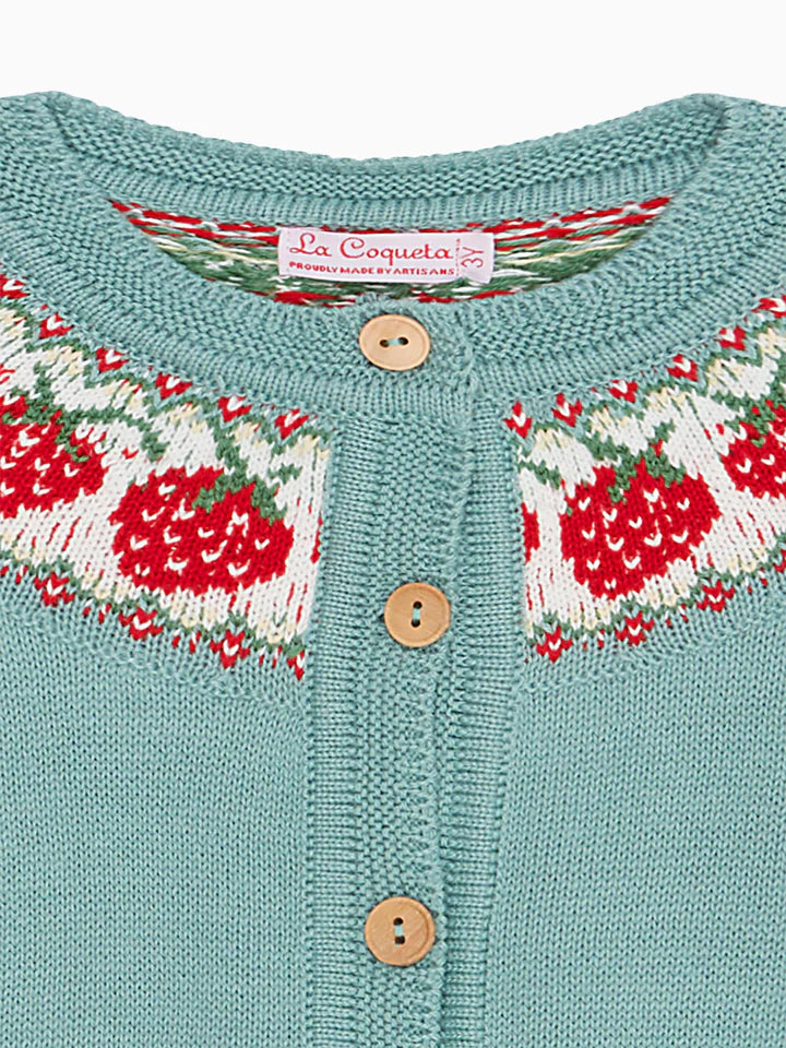 baby fresa strawberry baby cardigan