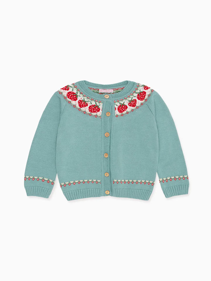 baby fresa strawberry baby cardigan