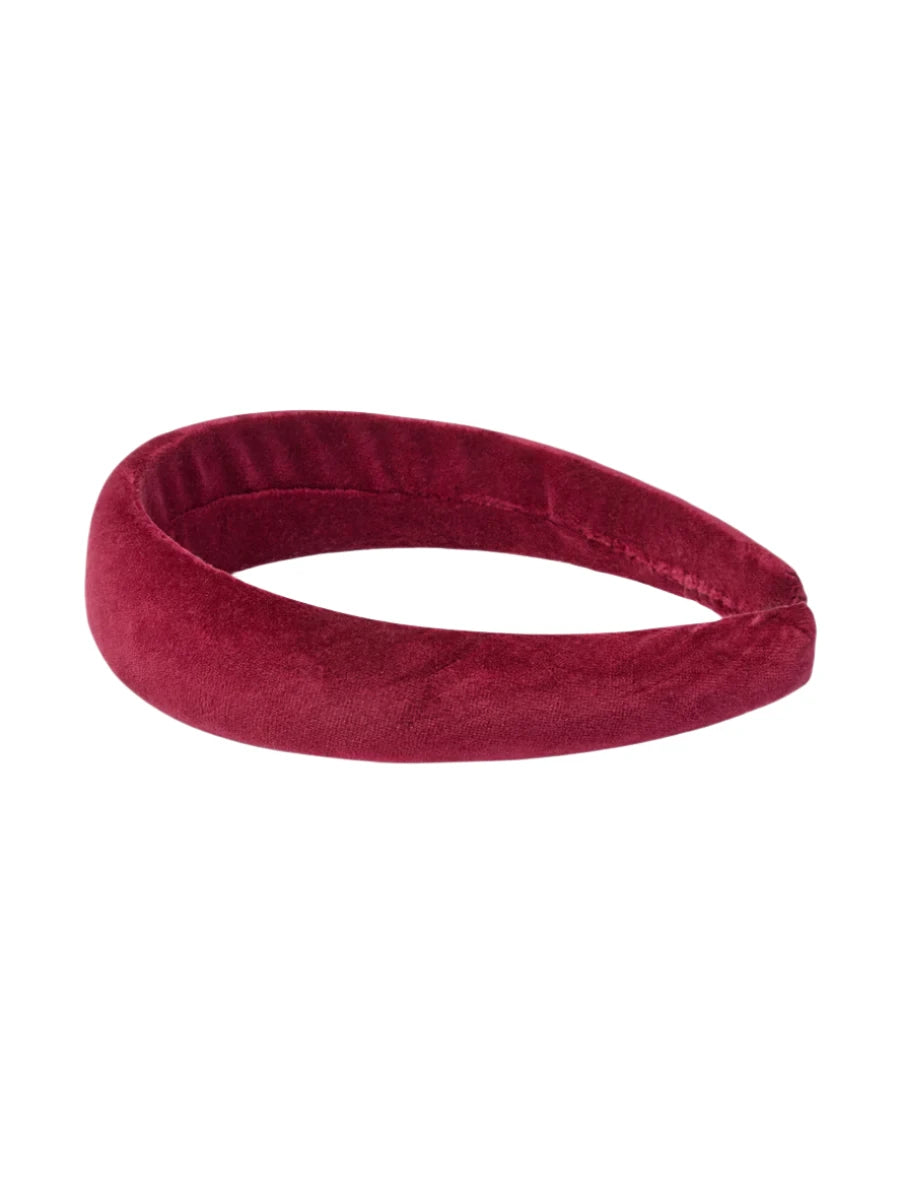 velvet wide headband C burgundy
