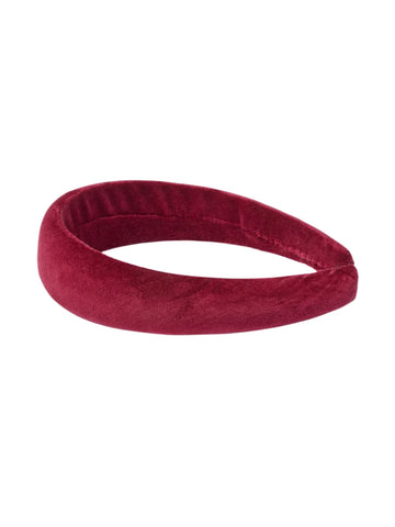 velvet wide headband C burgundy