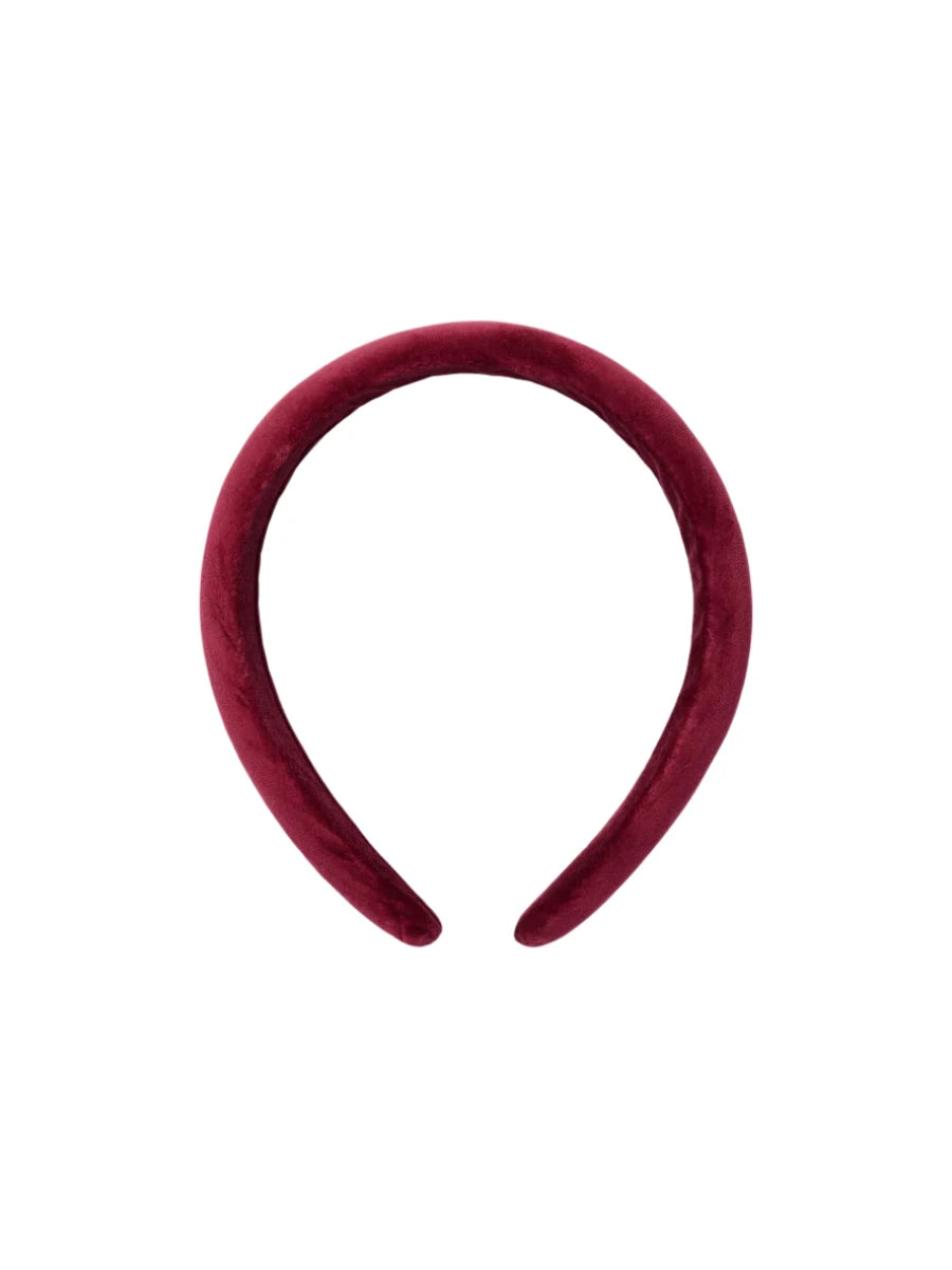 velvet wide headband C burgundy