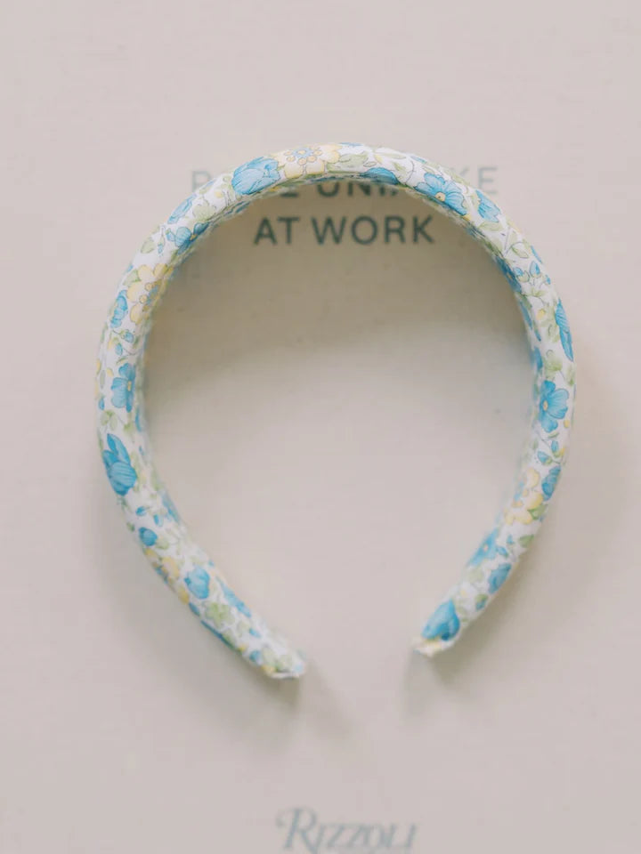 wide headband green floral