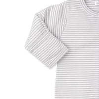 stripes footie with zipper