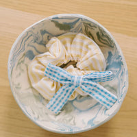 soft ribbon bow clip blue gingham