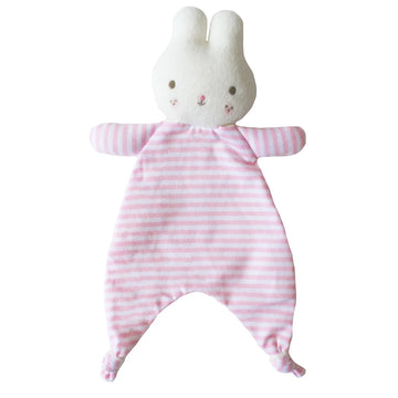 baby bunny comforter pink stripe