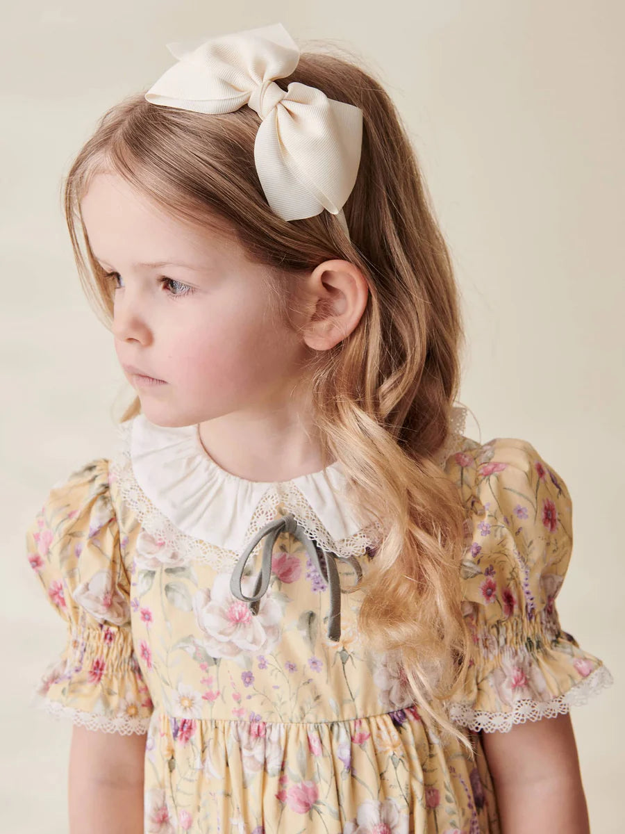 big bow headband white