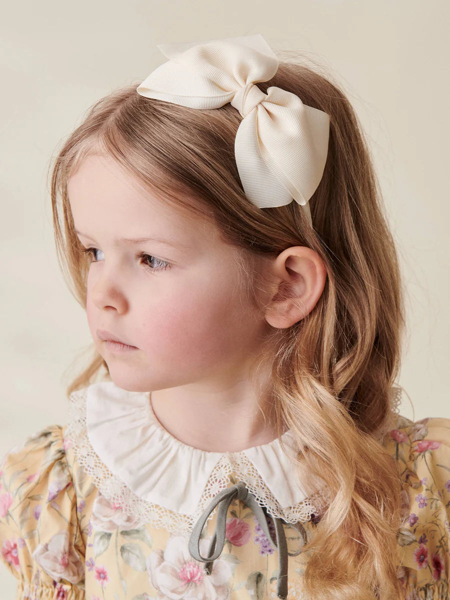 big bow headband white