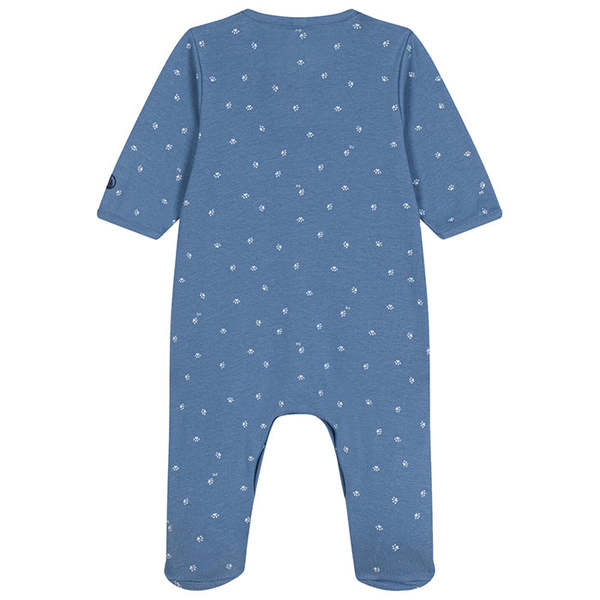 front snap paw print footie